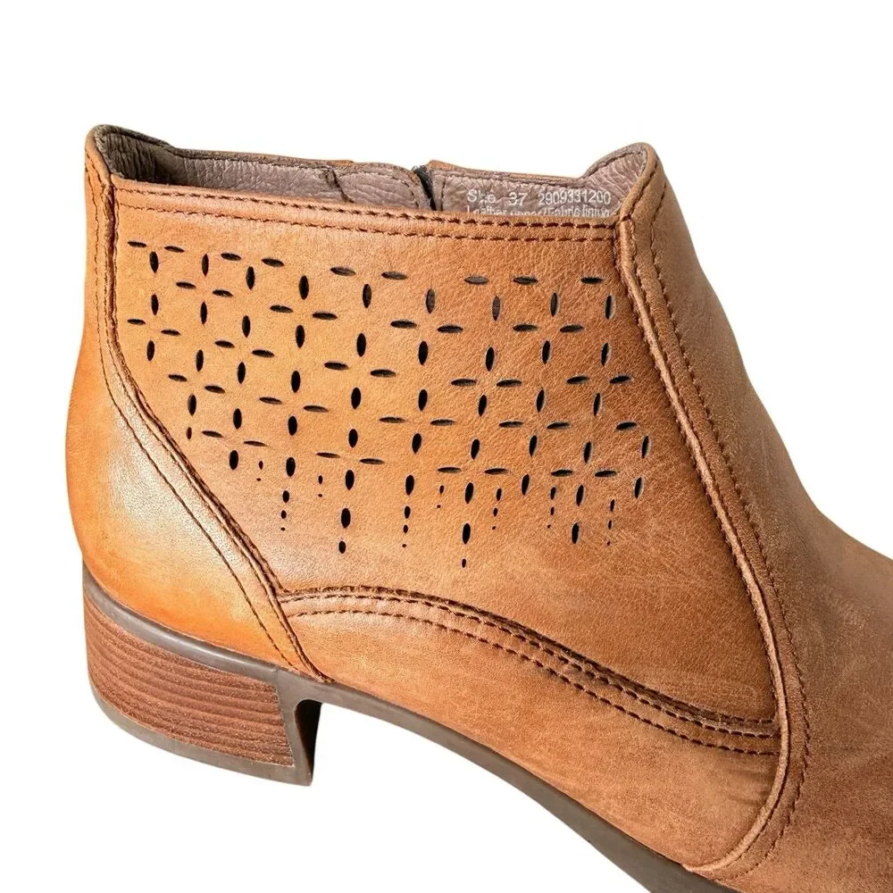 Dansko Leather Booties Size 37 (US 6.5) Liberty Burnished Nappa Zip Ankle Boots